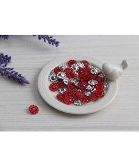 Кабошон - квіточка червоний , 5 грам (47 * 48 шт)