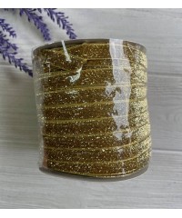 Стрічка оксамитова з люрексом 1,0 см , світле золото 45 метрiв ГУРТ Стрічка оксамитова з люрексом 1,0 см , світле золото 45 метрiв ГУРТ