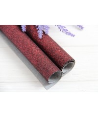 Екокожа "Дрібний блиск"   бордо  20 * 34